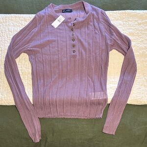 GAP Lavender Long Sleeve Henley Top